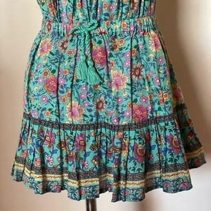 Spell | Little Gypsies Turquoise Folk Town Skirt | 5Y